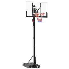 PURE Six-Level Height Adjustable Freestanding Basketball Hoop and Stand with Wheels, 2.35-3.05m