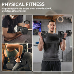 PURE 2x12.5KG Rubber Hex Dumbbell Portable Hand Weights Dumbbell Home Gym