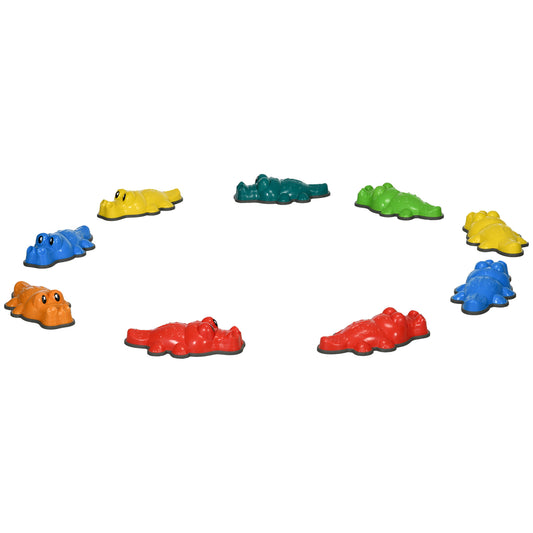 PURE 9PCs Kids Stepping Stones, Crocodile-Designed Sensory Toys, with Anti-Slip Edge Balance River Stones