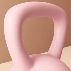 PURE 6KG Soft Kettlebell, Kettlebell with Non-Slip Handle for Home Gym, Weight Lifting, Strength Training, Pink/Grey