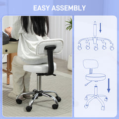 PURE 360° Swivel Seat Salon Stool - White