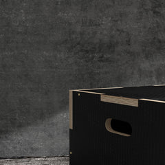 PURE Multi-Faceted Jump Box, Wooden Step Up Box, for Home, Gym, Exercise, 41/51/61cm - Black