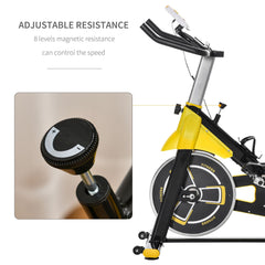 PURE Exercise Bike, with 6kg Flywheel Belt Drive, Adjustable Resistance, LCD Display - Yellow