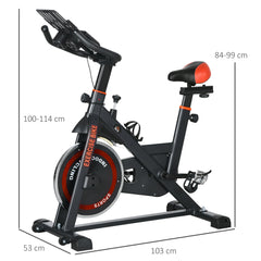 Exercise Bike, 8kg Flywheel Stationary Bike Indoor Cycling Machine with Adjustable Resistance Seat Handlebar, Black