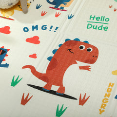 PURE Dinosaur-Themed Baby Plat Mat Double Sided, Foldable, Water-Resistant for Outdoor/Indoor, 177 x 146 x 1.5cm