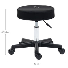 PURE Hydraulic Swivel Salon Spa Stool Height Adjustable Facial Massage Tattoo with 3 Changeable Seat Covers, Black