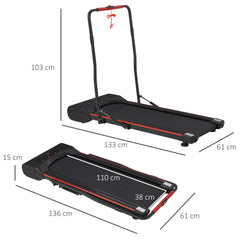 PURE Foldable Walking Machine Treadmill 1-6km/h with LED Display & Remote Control Exercise Fitness for Home Office