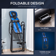 PURE Foldable Gravity Inversion Table, Back Therapy Fitness Bench, with Soft Ankle Cushions, for Home