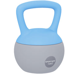 PURE 10KG Soft Kettlebell, Kettlebell with Non-Slip Handle for Home Gym, Weight Lifting, Strength Training, Light Blue/Grey