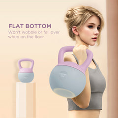 PURE 8KG Soft Kettlebell, Kettlebell with Non-Slip Handle for Home Gym, Weight Lifting, Strength Training, Purple/Grey