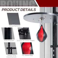 Speedball Platform with Punch Bag, Swivel Bracket for MMA Training & Workout, Includes Ball