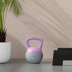 PURE 8KG Soft Kettlebell, Kettlebell with Non-Slip Handle for Home Gym, Weight Lifting, Strength Training, Purple/Grey