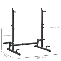 PURE Multifunction Barbell Squat Rack Stand Heavy-Duty Strength Training Dumbbell Rack Adjustable Height Weight Lifting Bench Press Dip Station for Home Gym, Black