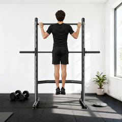 PURE Adjustable Squat Rack, with Pull Up Bar, Barbell Bar for Home Gym