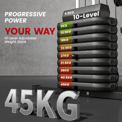 PURE Multifunction Home Gym Machine, with 45kg Weight Stacks, for Strength Training