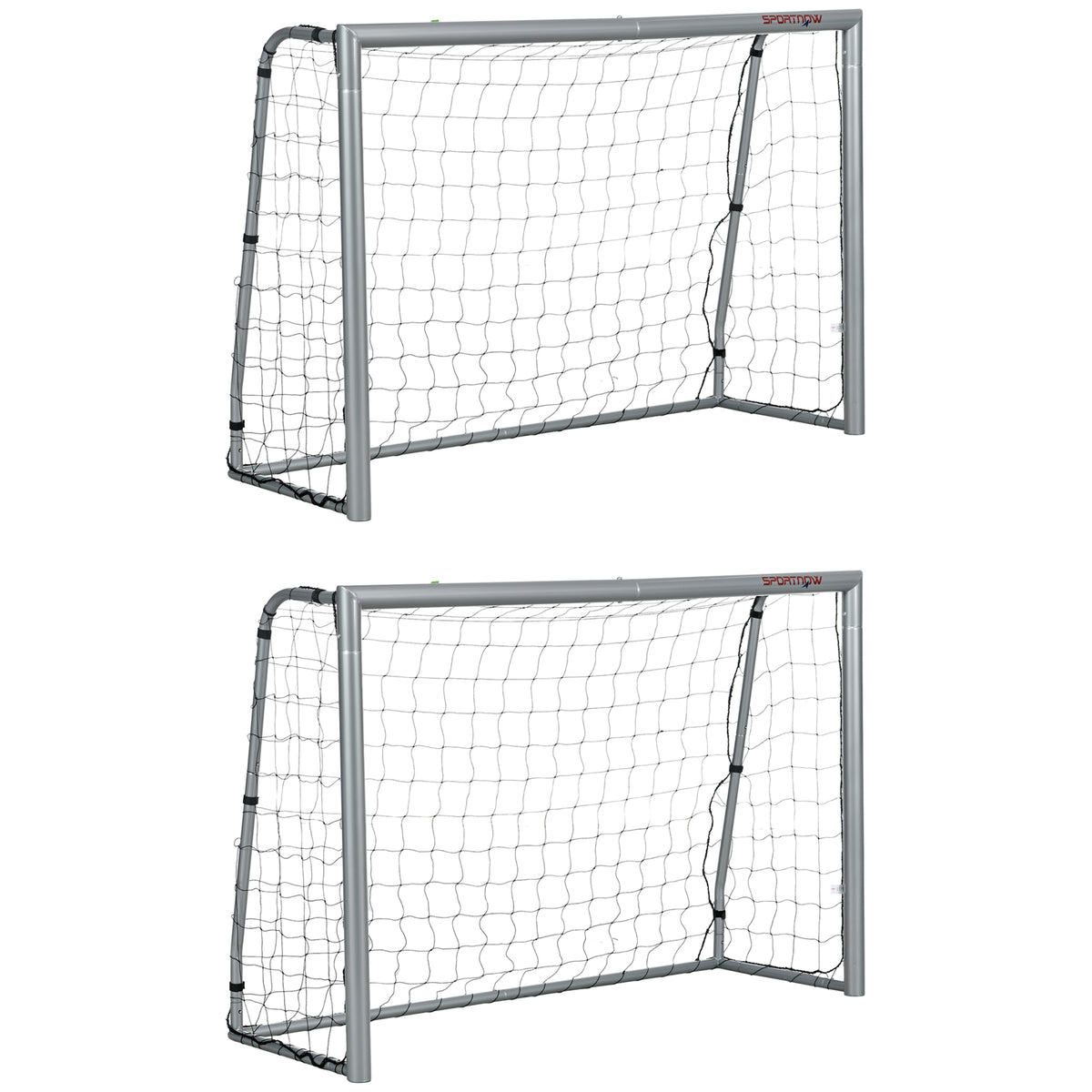 PURE 6ft x 4ft Football Goal, Set of 2 Football Net for Garden, Training Goal with Ground Stakes, Steel Frame