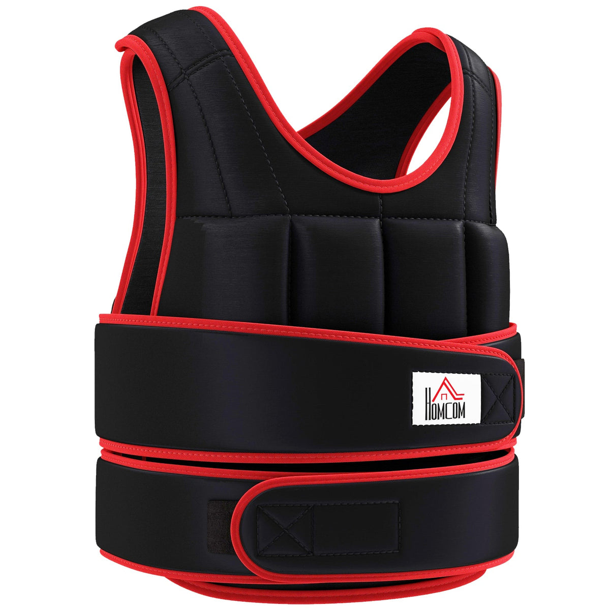 20kg Metal Sand Weight Adjustable Unisex Trainer Vest Black/Red