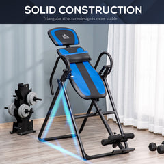 PURE Foldable Gravity Inversion Table, Back Therapy Fitness Bench, with Soft Ankle Cushions, for Home