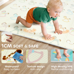 PURE Foldable Double-Sided Baby Play Mat, for Toddlers, Bedrooms, Nurseries, Playrooms