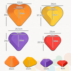 PURE 11-Piece Heart-Shaped Kids Balance Stepping Stones and Motor Skills, Multicoloured