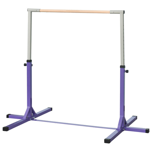 PURE Steel Frame Adjustable Horizonal Gymnastics Bar For Kids Home Gym Training Purple