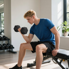 PURE 2x15KG Rubber Hex Dumbbell Portable Hand Weights Dumbbell Home Gym