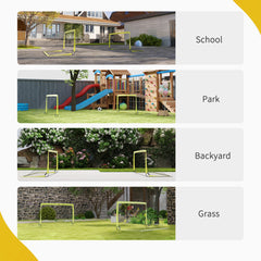 PURE Two Football Goal Nets, Foldable Outdoor Sport Training Equipment, for Teens, Adults, with Carrying Bag, Yellow