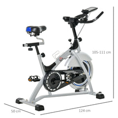 Indoor Cycling Exercise Bike Quiet Drive Fitness Stationary, 15KG Flywheel Cardio Workout Bicycle, Adjustable Seat, LCD Monitor