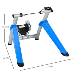 Steel 8-Level Indoor Stationary Bike Trainer Frame Bike Rack Exercises Blue