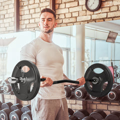 PURE 120cm EZ Barbell Bar for 5cm Weight Plates, with Spring Clips, 8kg