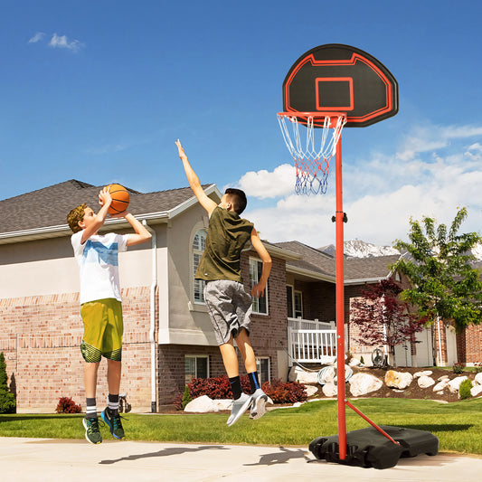 PURE Basketball Hoop Outdoor, Portable Basketball Hoop and Stand with Weighted Base, Portable on Wheels, 1.55-2.1m, for Teens, Juniors, Adults, Black