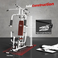 PURE Multifunction Home Gym Weight Training Workout Station Fitness Strength Machine, White