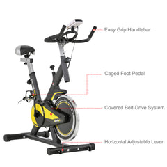 PURE Upright Exercise Bike Indoor Training Cycling Machine Stationary Workout Bicycle with 10KG Flywheel and Adjustable Resistance Seat Handlebar LCD Display for Home Gym