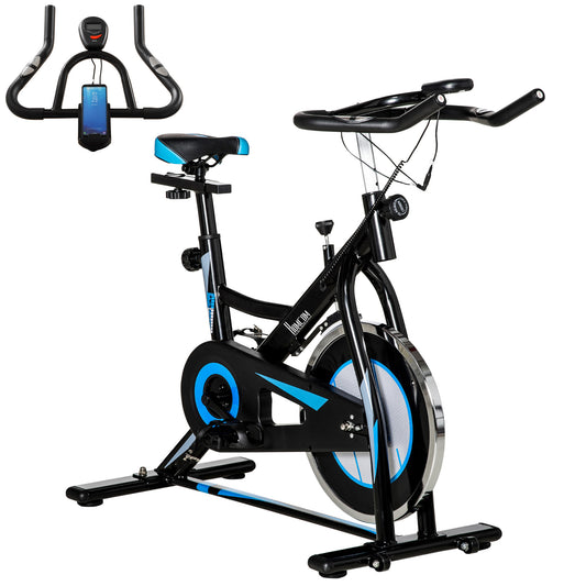 PURE Stationary Exercise Bike, 8kg Flywheel Indoor Cycling Workout Fitness Bike, Adjustable Resistance Cardio Exercise Machine w/ LCD Monitor Pad and Phone Holder for Home, Gym, Office, Black