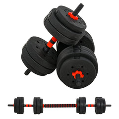PURE 25kg 2 IN 1 Adjustable Dumbbells Weight Set, Dumbbell Hand Weight Barbell for Body Fitness, Lifting Training for Home, Office, Gym, Black