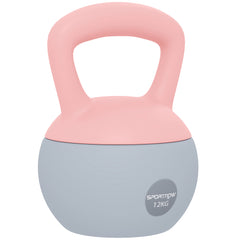 PURE 12KG Soft Kettlebell, Kettlebell with Non-Slip Handle for Home Gym, Weight Lifting, Strength Training, Pink/Grey