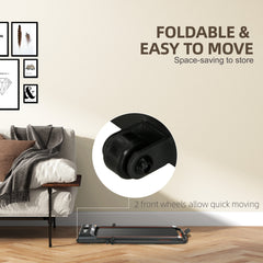 PURE Foldable Walking Treadmill, with LED Display and Wheels, for Home, Office, Gym, Red