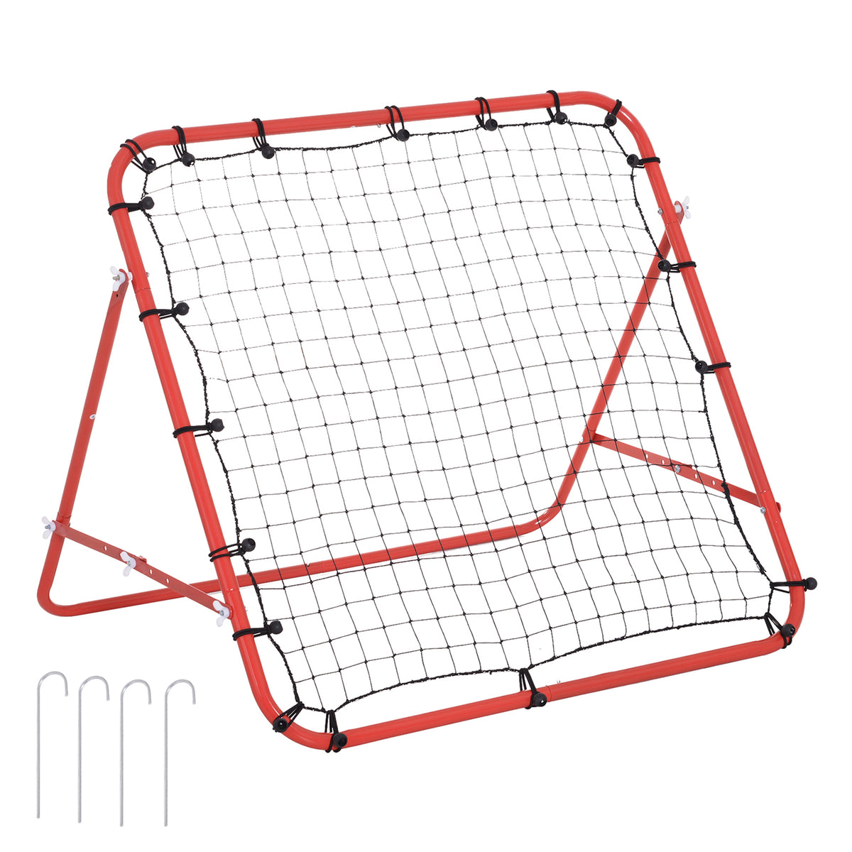 PURE Rebounder Net, Practise Kickback Goal, for Teens, Adults Training - Red