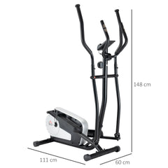 PURE Elliptical Cross Trainer, Home Cardio Workout Machine with Eight Level Magnetic Resistance, LCD Monitor, Heart Rate Sensor, Two Wheels
