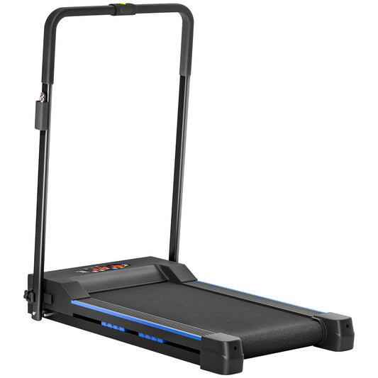 Steel Folding Motorized Home Treadmill Walking Machine with LCD Monitor Blue