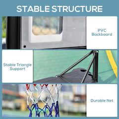 PURE 1.55-2.1m Basketball Hoop and Stand w/ Fillable Base, Wheels