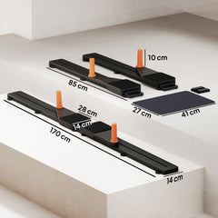 PURE Push Up Board Set of 2, Portable Press Up Board with Dual Glide Rails, Knee Pad, Pushup Stand Pilates Reformer Machine for Home Gym, Multifunctional Workout Equipment for Men & Women