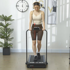 PURE Foldable Walking Treadmill, with LED Display and Wheels, for Home, Office, Gym, Blue