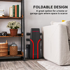 PURE Foldable Weight Bench, Adjustable Incline Flat Bench Press with 6-Level Backrest, 4-Level Seat, Leg Extension for Home Gym Workout Full Body Strength Training