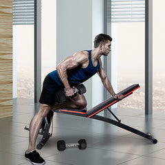 PURE Adjustable Reclined Dumbbell Bench Weight Lifting Set Folding Sit Up Ab Bench Home Training Gym Multiuse Workout Exercise Fitness with 2 x 4kg Dumbbells