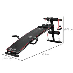 Durable Steel Sit Up Bench for Home Gym Fitness, Adjustable Workout Equipment, Black and Red