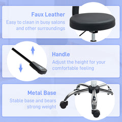 PURE 360° Swivel Seat Salon Stool - Black