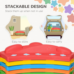 PURE Kids Balance Beam, Kids 6 Pieces Stepping Stones Obstacle Course, for Ages 3-8 Years - Multicoloured