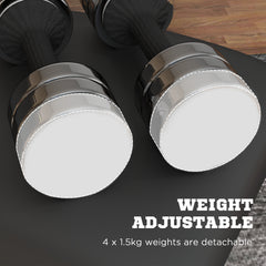 PURE Adjustable Dumbbells Weights Set with Storage Box, 10kg x 2