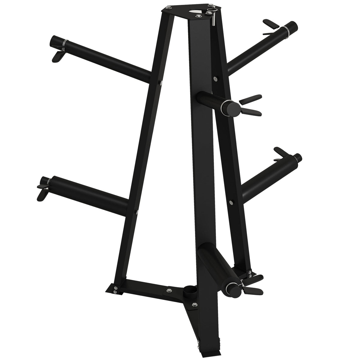 Weight Tree Weight Rack for 5cm Weight Plates and Barbell Bar with 6 Fasten Clamps, 300kg Capacity